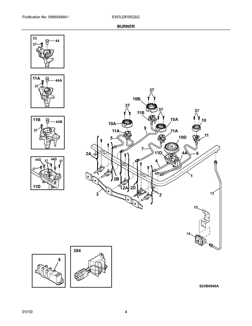 VALVE,TOP BURNER ,18K DUAL (316574903)