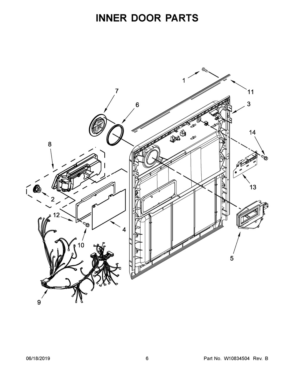 WHIRLPOOL, DOOR-INNER, W11676896