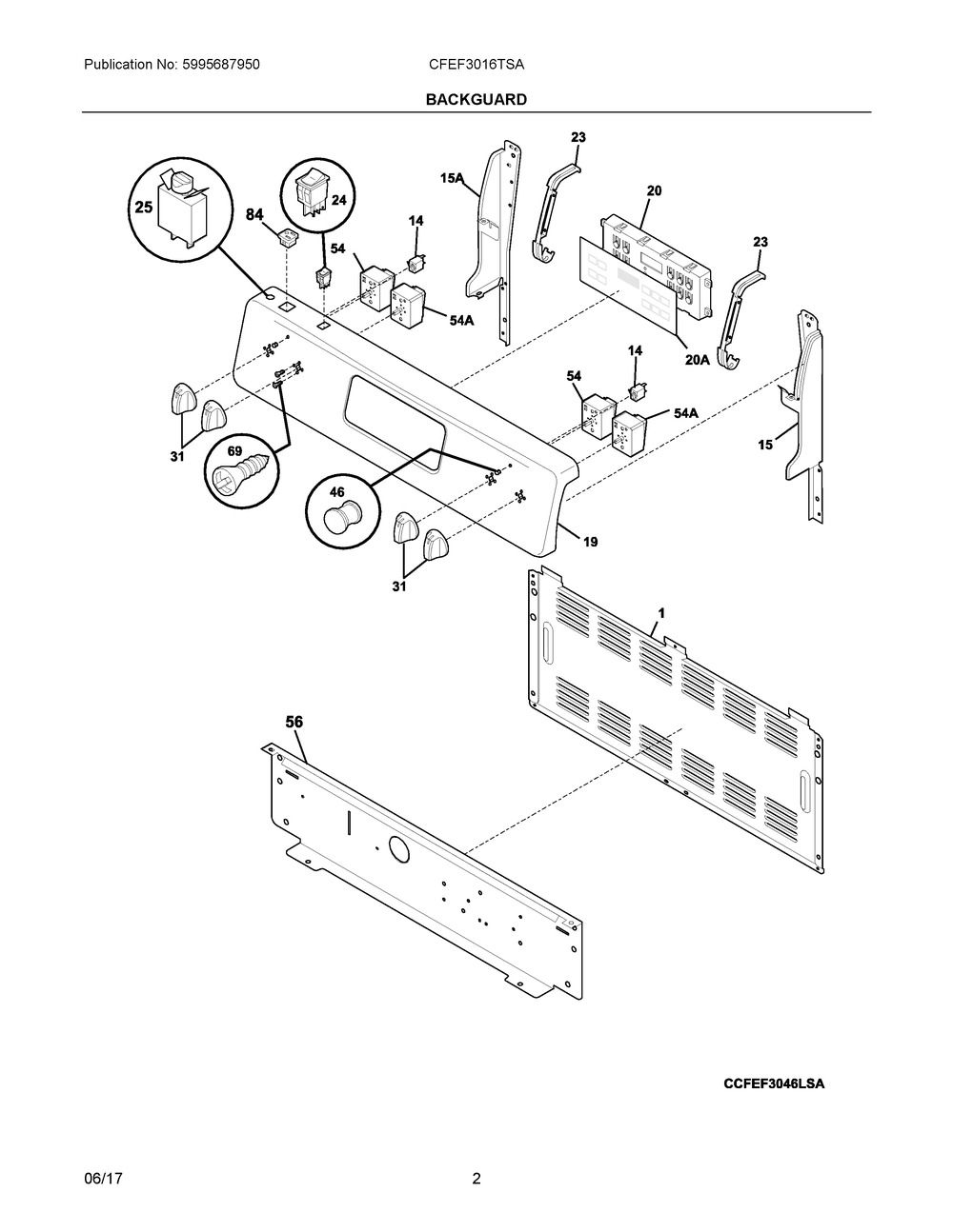 PANEL,BACKGUARD,STAINLESS,W/O (316456565)