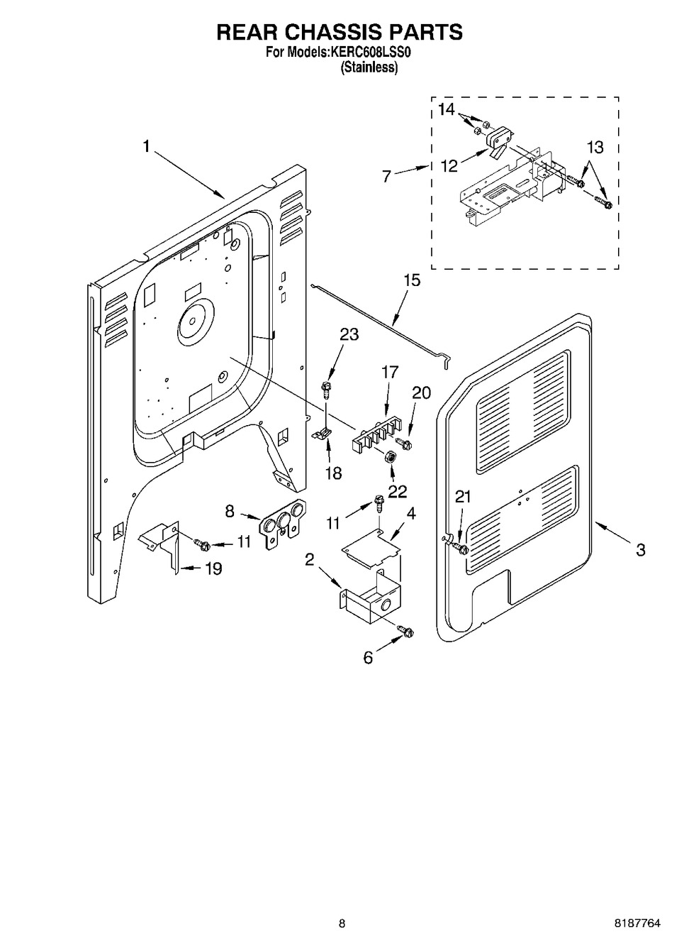 WHIRLPOOL RANGE OVEN DOOR LATCH (9782611)