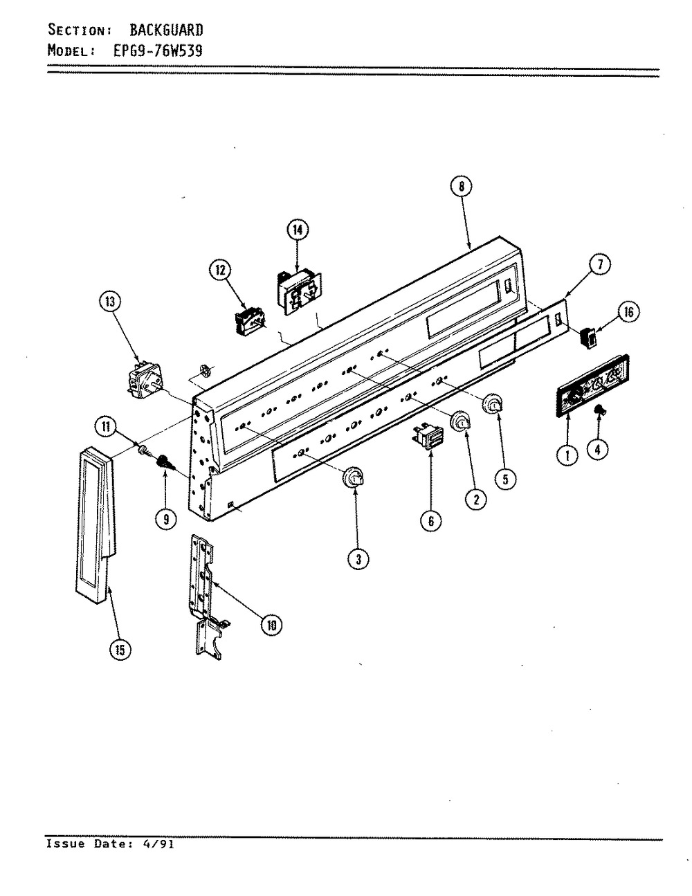 WHIRLPOOL, KNOB- SELE, WP7711P357-60