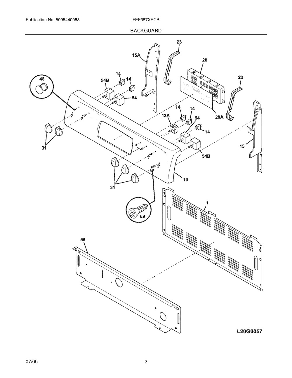 Frigidaire 316207620 Range Electronic Control Board