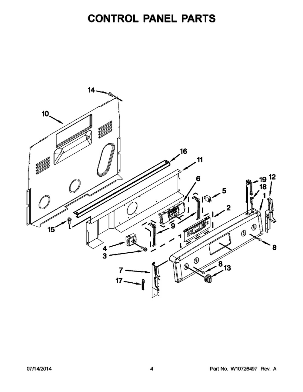 Whirlpool WPW10340694 Range Electronic Control Board