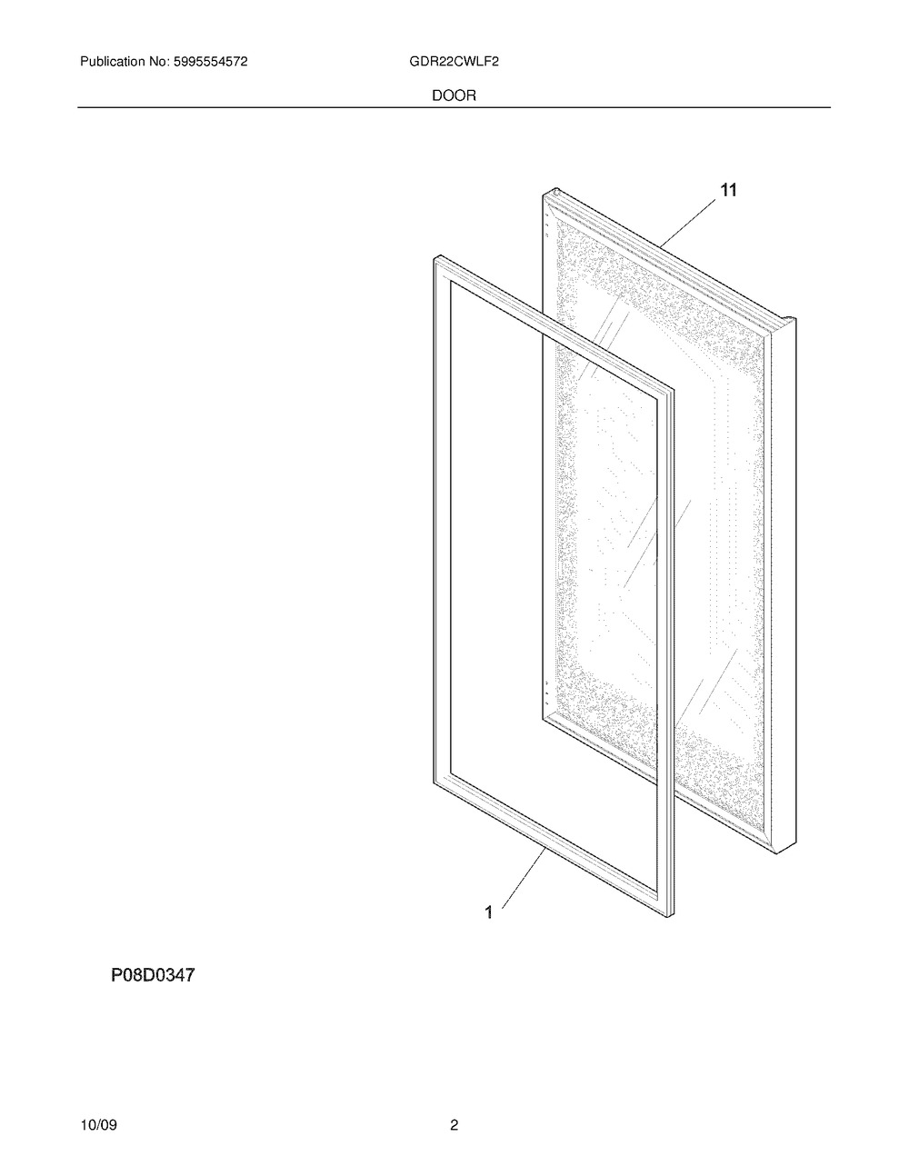 216657200 : C++ 216657200 GASKET-DOOR WHITE