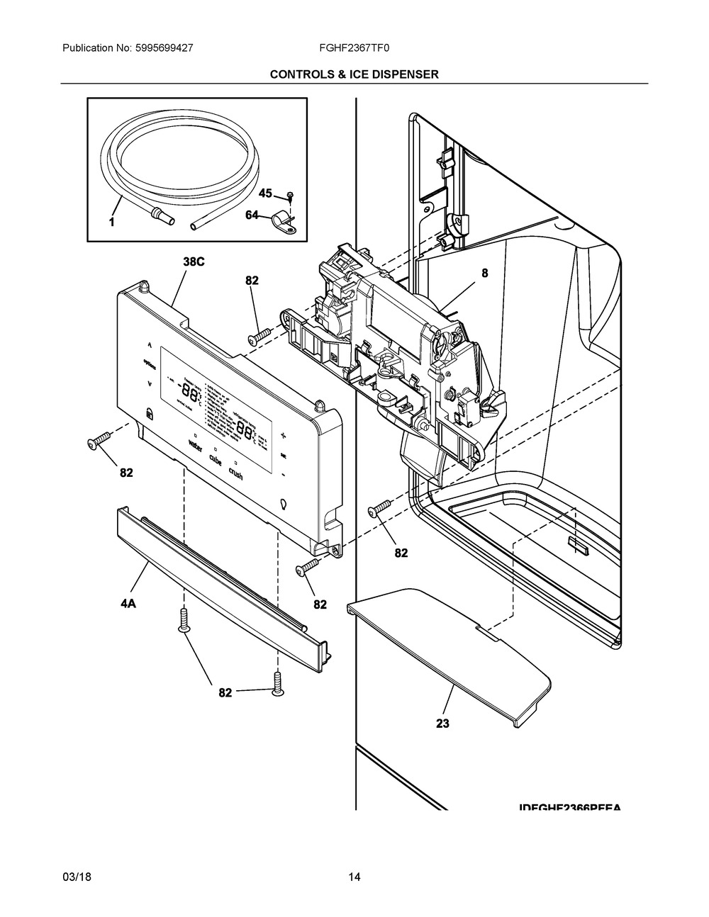ELECTROLUX/FRIGIDAIRE, CONTROL ASSEMBLY,USER INTERFAC, 5304508115