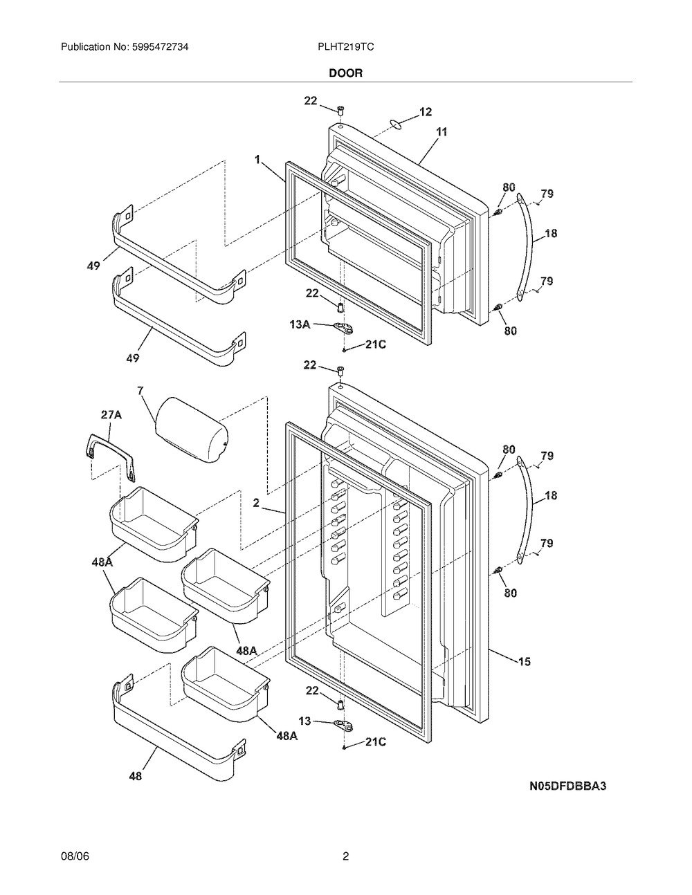 HANDLE-DOOR,STAINLESS STEEL (240536820)