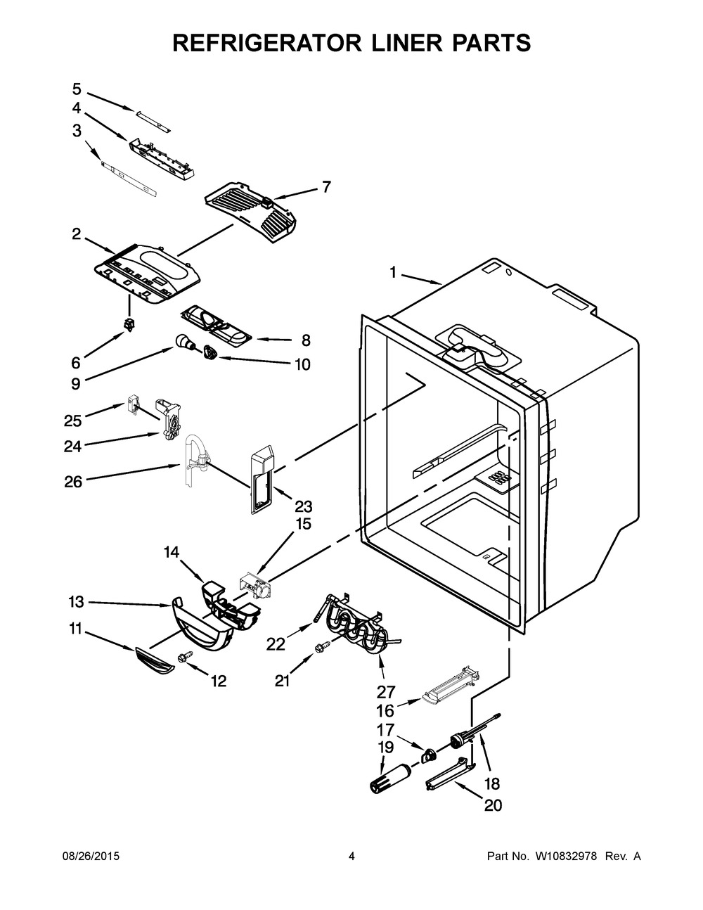 Whirlpool Refrigerator Liner Overlay (W11422122)