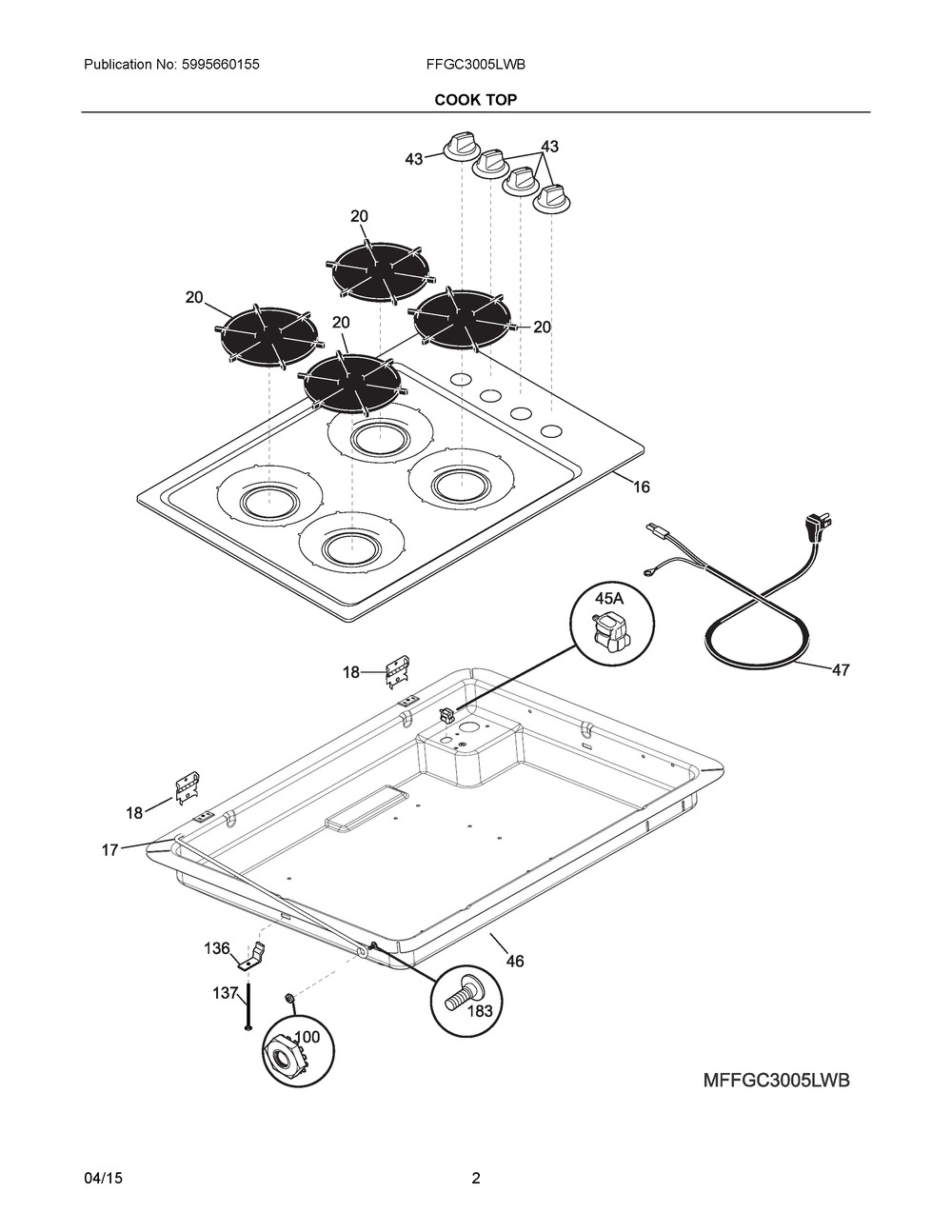 KNOB,CONTROL,WHITE (316544013)