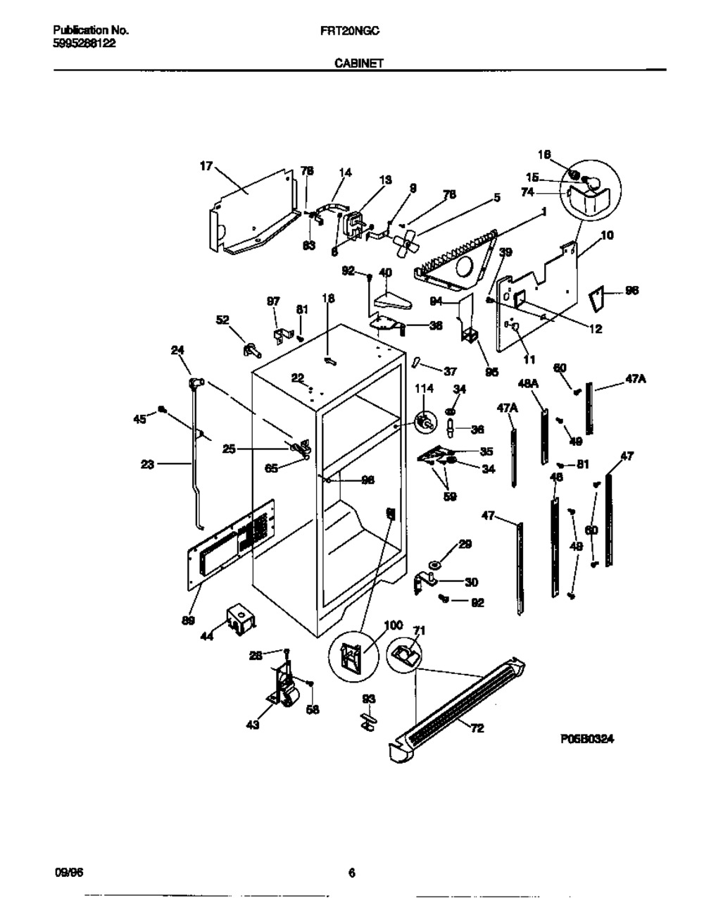 FRIG RE DRAIN TUBE W/SEAL (215266302)