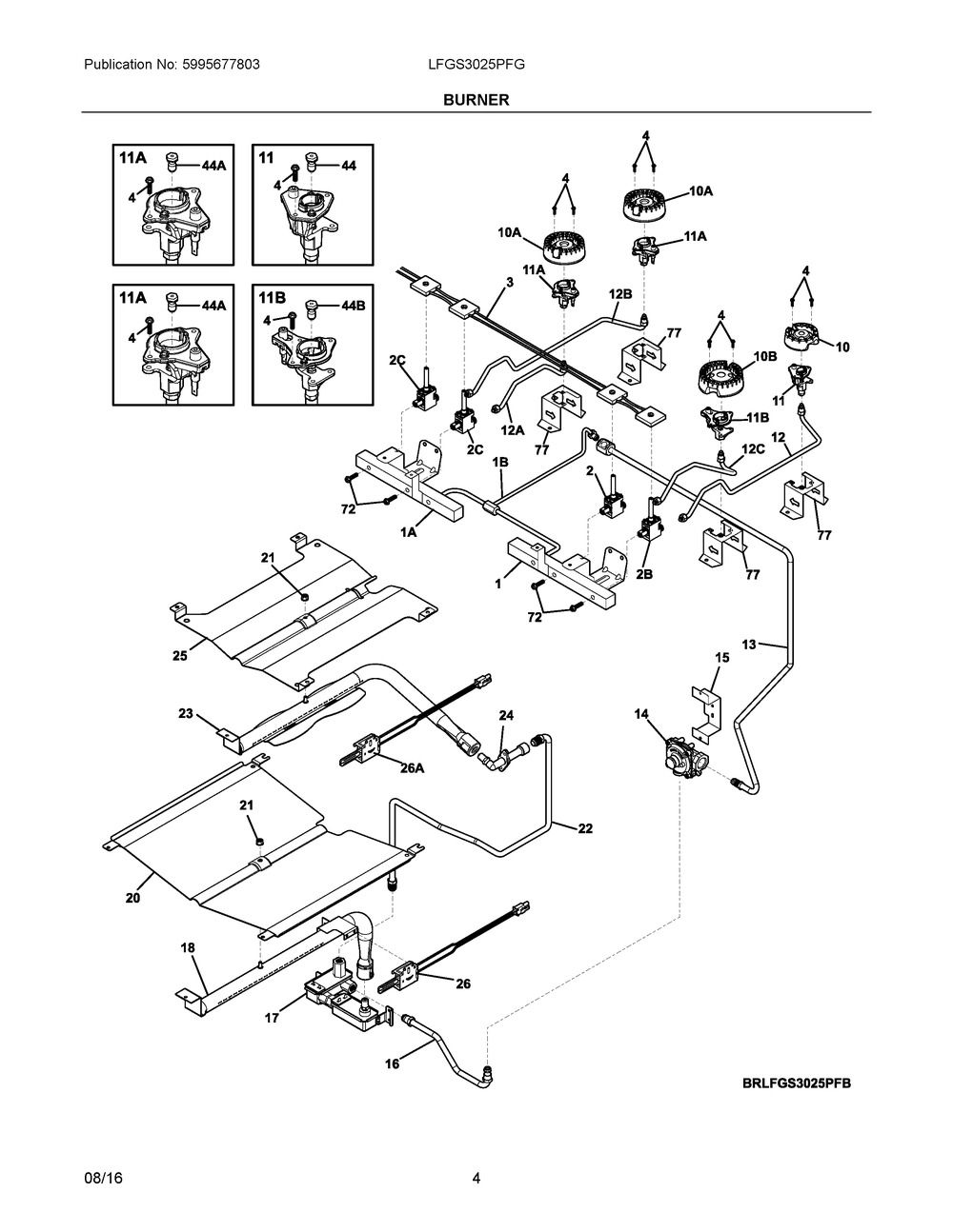 VALVE,TOP BURNER,2500 BTU,YEL (316271306)