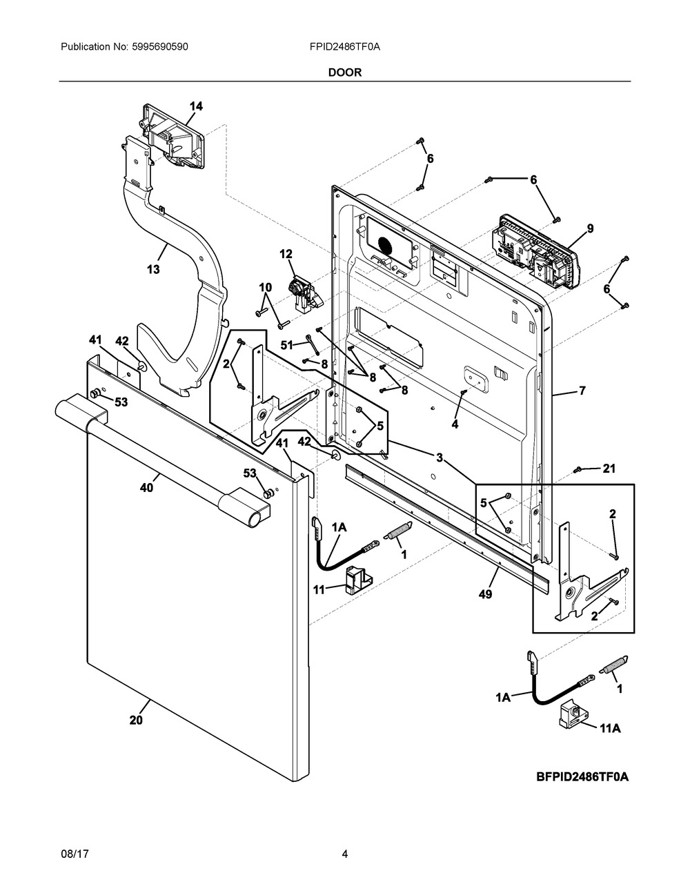 5304512947 : 5304512947 HANDLE KIT,STAINLESS,W/ALEN W