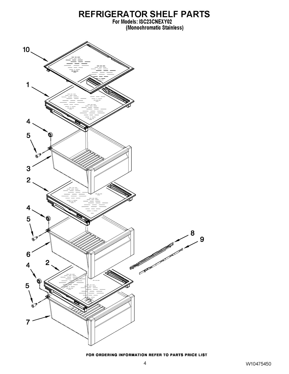Whirlpool WPW10396209 Refrigerator Glass Shelf Assembly