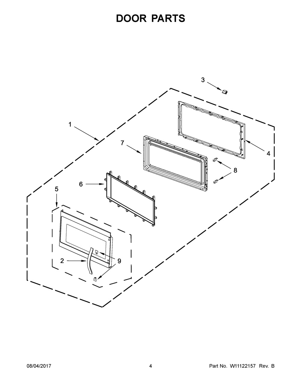 Whirlpool Microwave Door Assembly, Black Stainless  (W11037008)