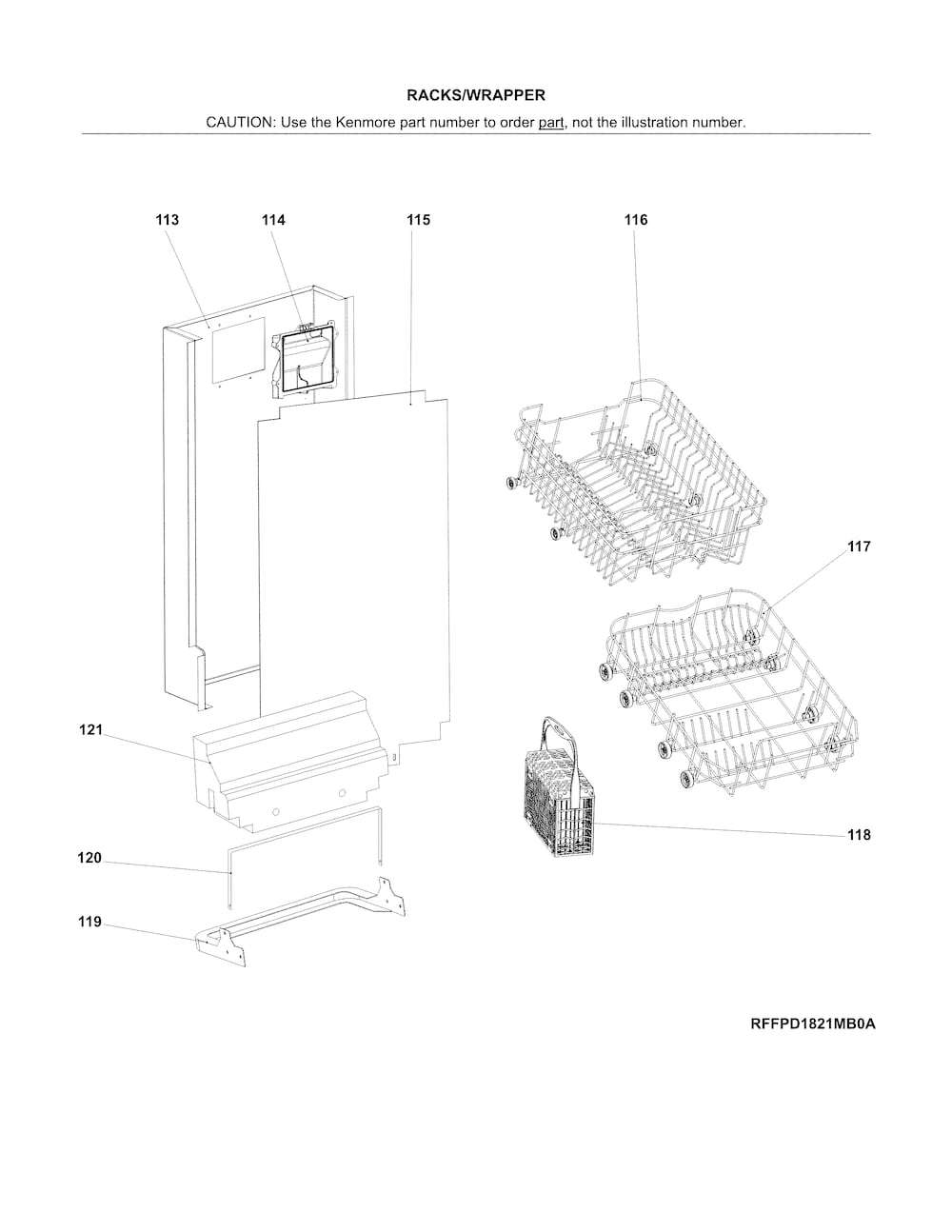 5304483665 : 5304483665 RACK ASSEMBLY,LOWER