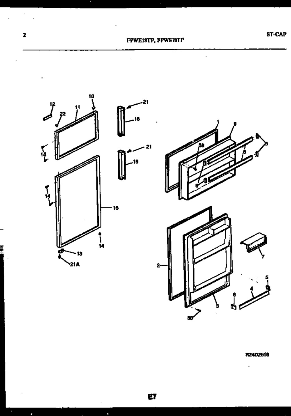 FRIGIDAIRE REFRIGERATOR FREEZER DOOR GASKET, ALMOND (5303288238)