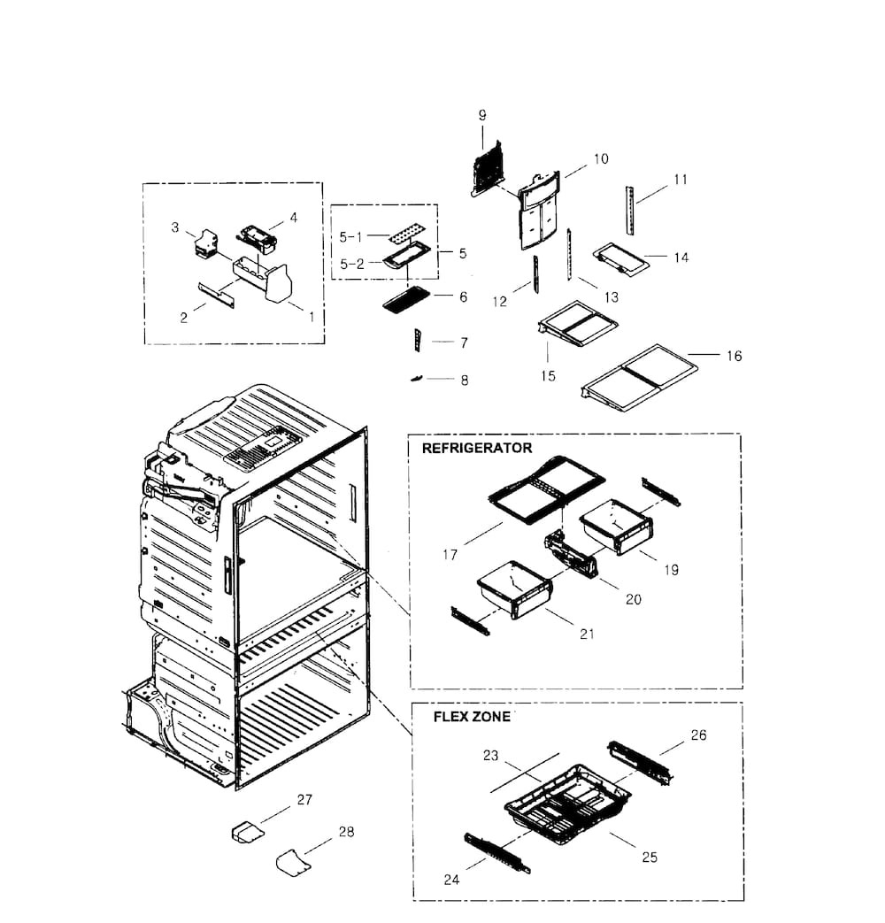 SHELF ASSY,SLIDE REF OPUS1 (DA97-11454A)