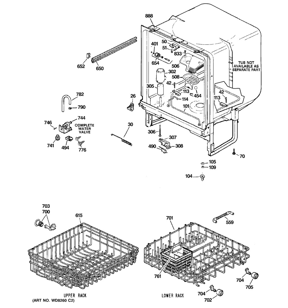 GE, ROLLER LOWER RACK, WG04L01874