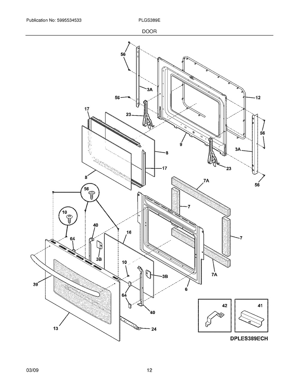 Frigidaire Range Oven Door Hinge, Left & Right Hand (318024747)