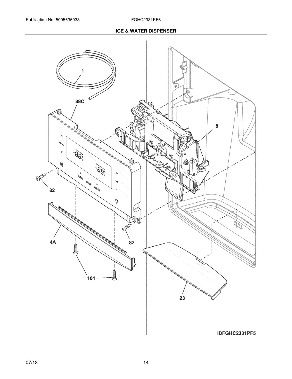 ELECTROLUX/FRIGIDAIRE, USER INTERFACE,ASSEMBLY,BLACK, 5304527931