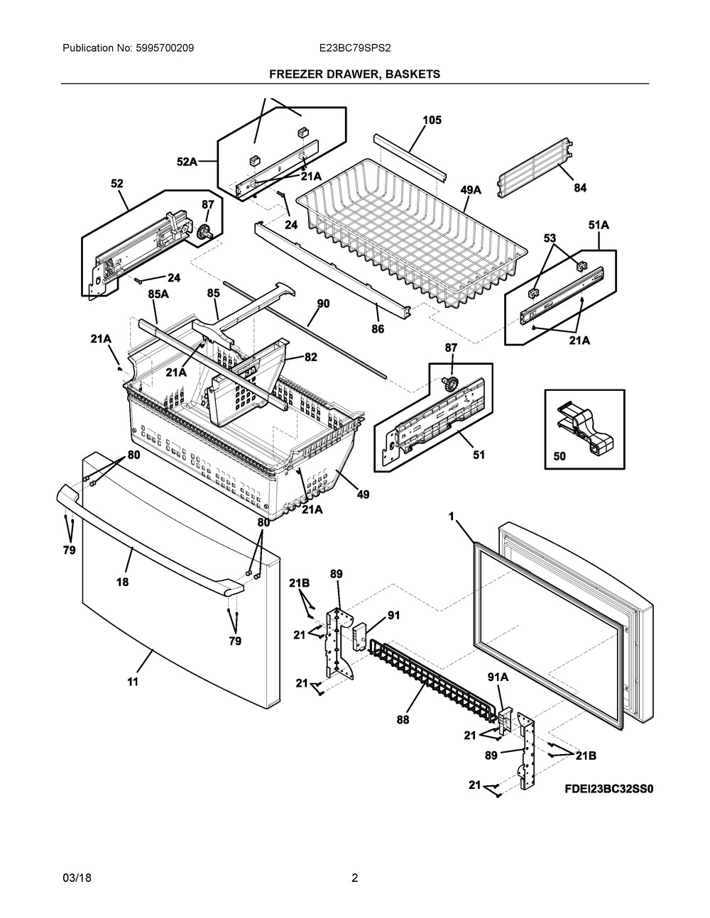 241987961 : 241987961 FZ DRAWER,STAINLESS