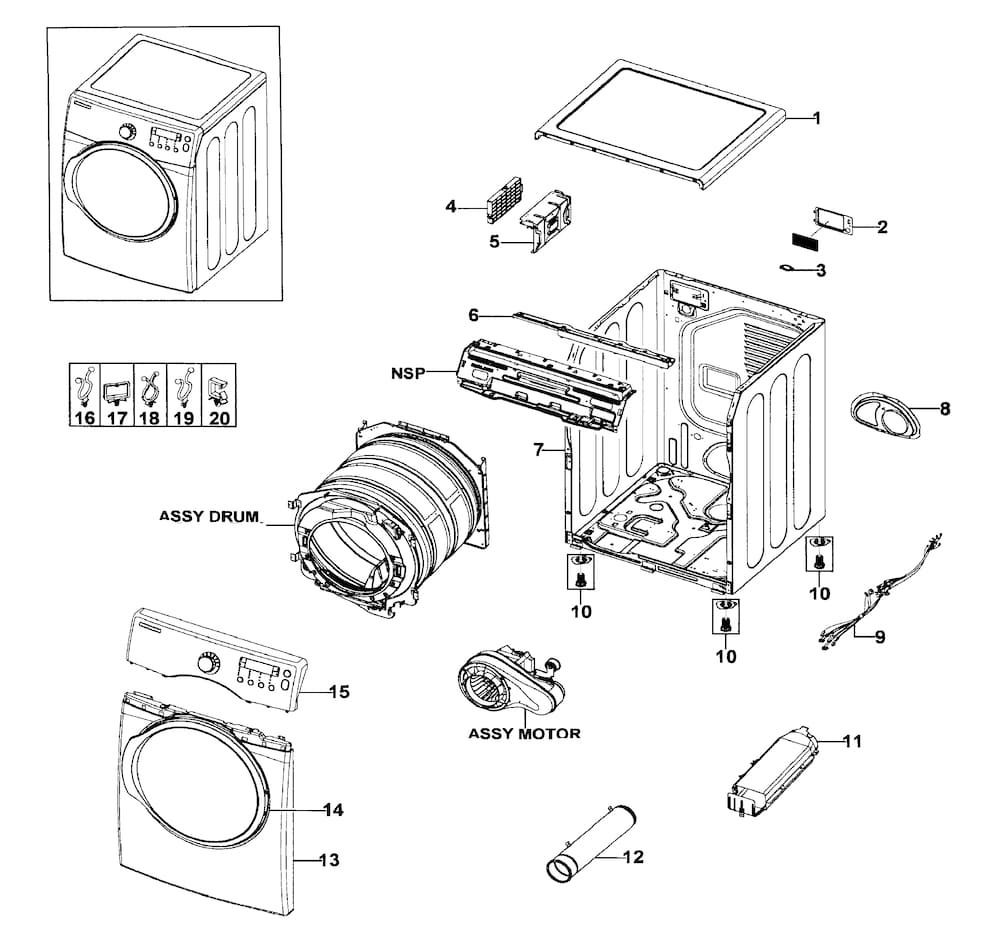 DC97-07516Y : DC97-07516Y FRAME ASSY, FRONTIER4 DV218