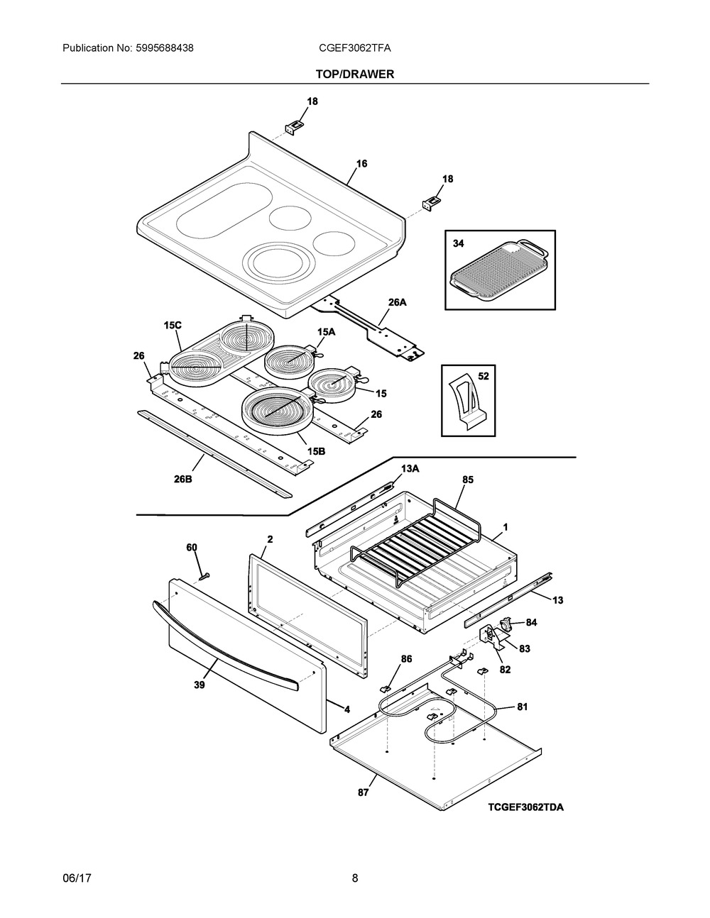 5304509325 : 5304509325 MAINTOP ASSEMBLY,GLASS/FRAME