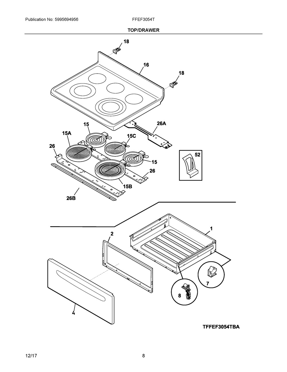 5304509077 : 5304509077 SMOOTHTOP,ASSEMBLY,GLASS/STEE