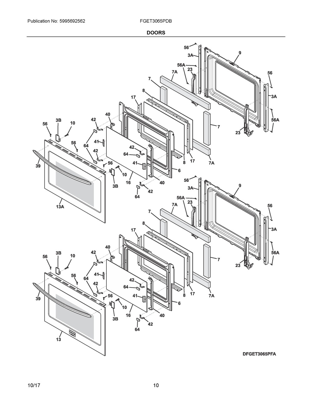 5304510196 : 5304510196 DOOR ASSEMBLY,OUTER,STEEL/GLA