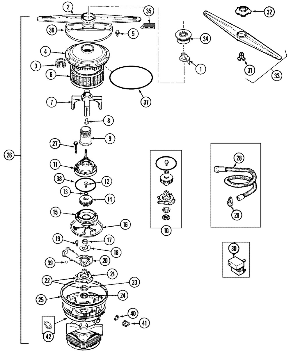 Whirlpool Dishwasher Fill/Drain Hose & Coupler (WP99001868)