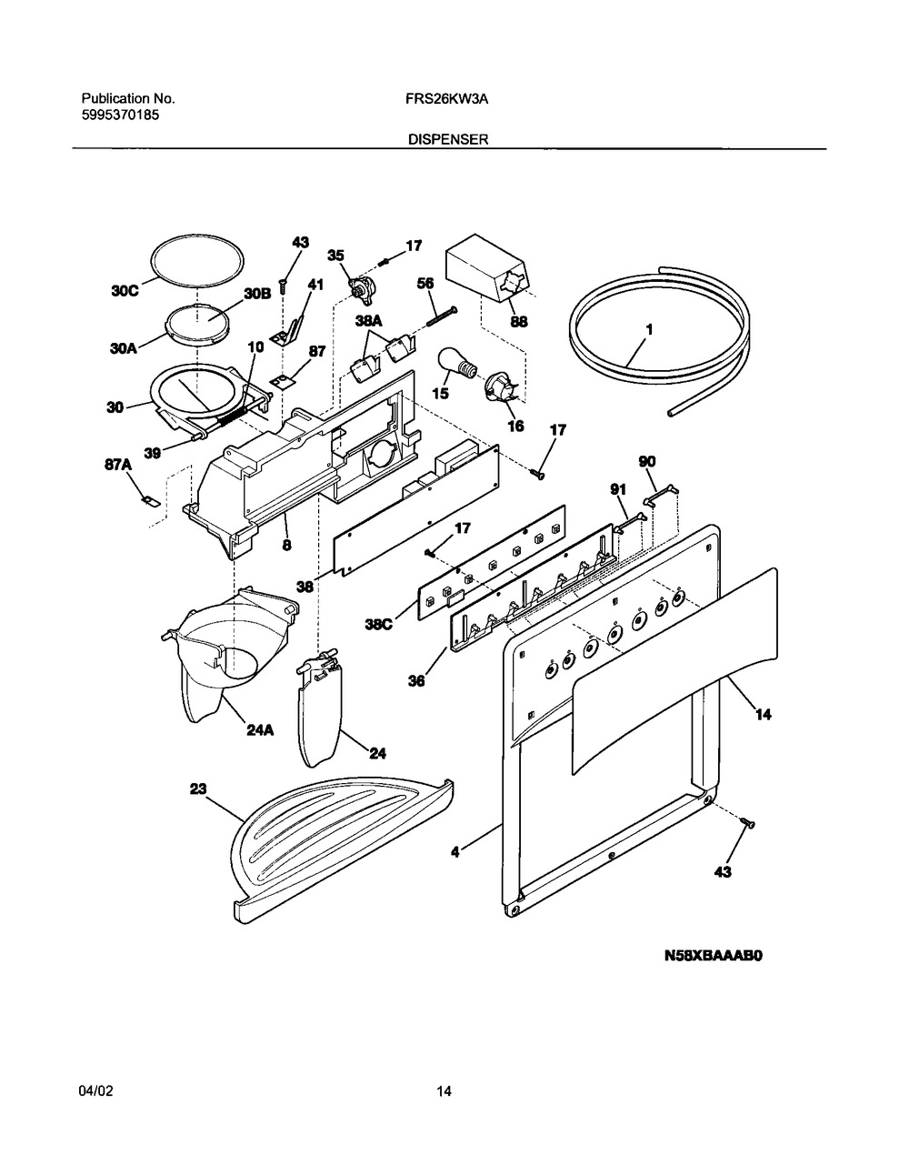 FRIG RE BOARD CONTROL (241700102)
