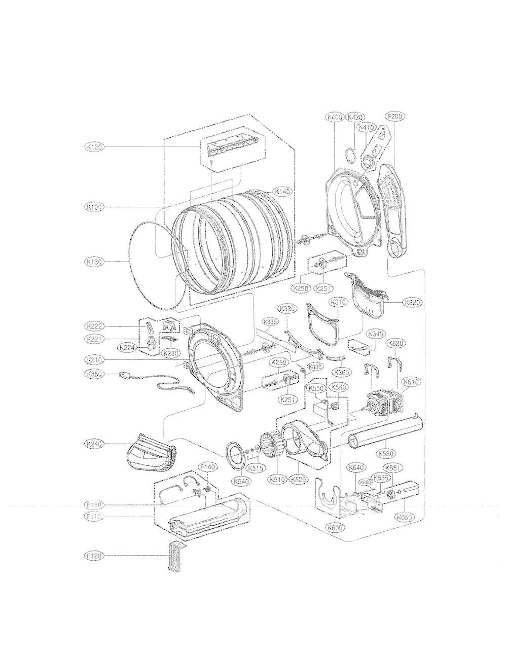 3045EL1002J : 3045EL1002J TUB ASSEMBLY,DRUM