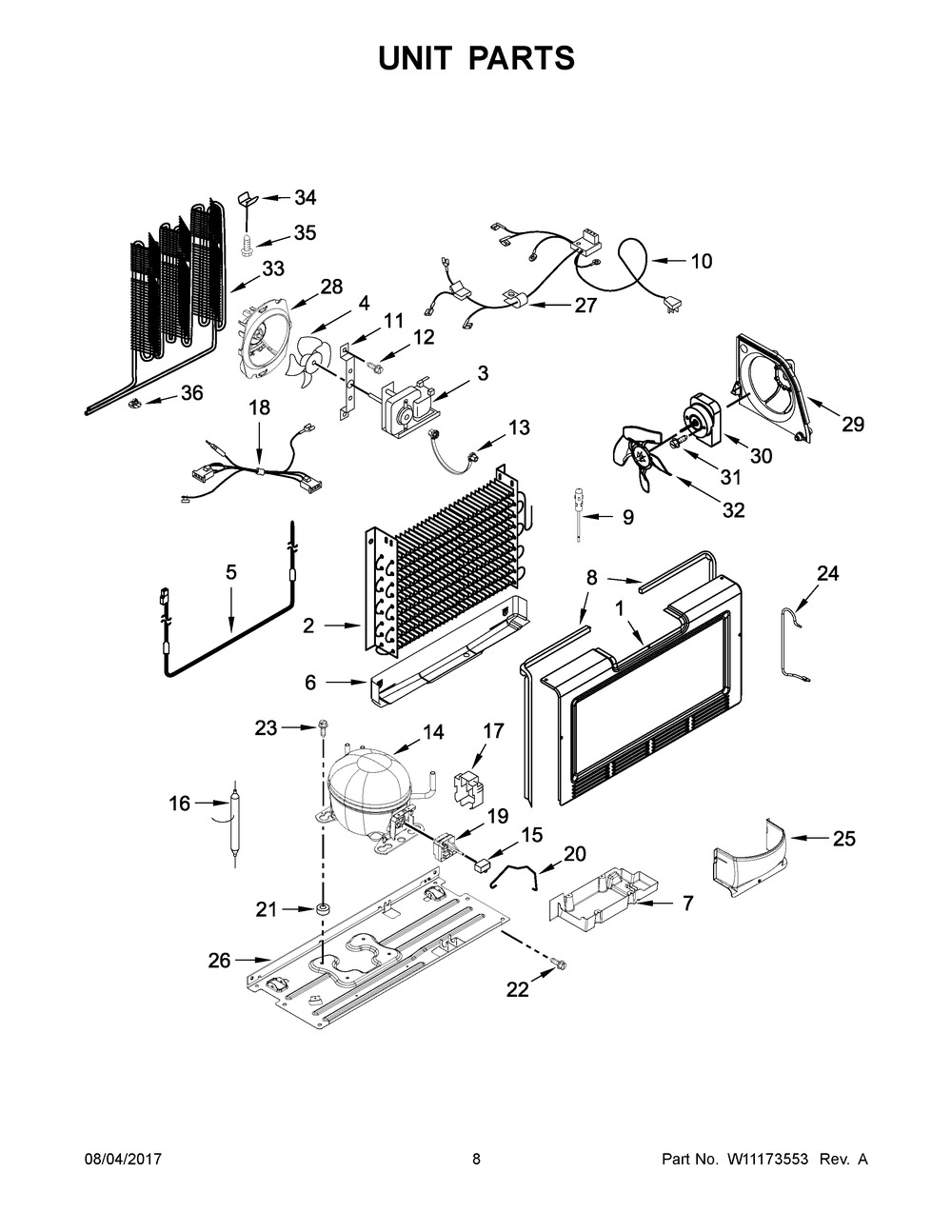WHIRLPOOL, COMPRESSOR, W11125124
