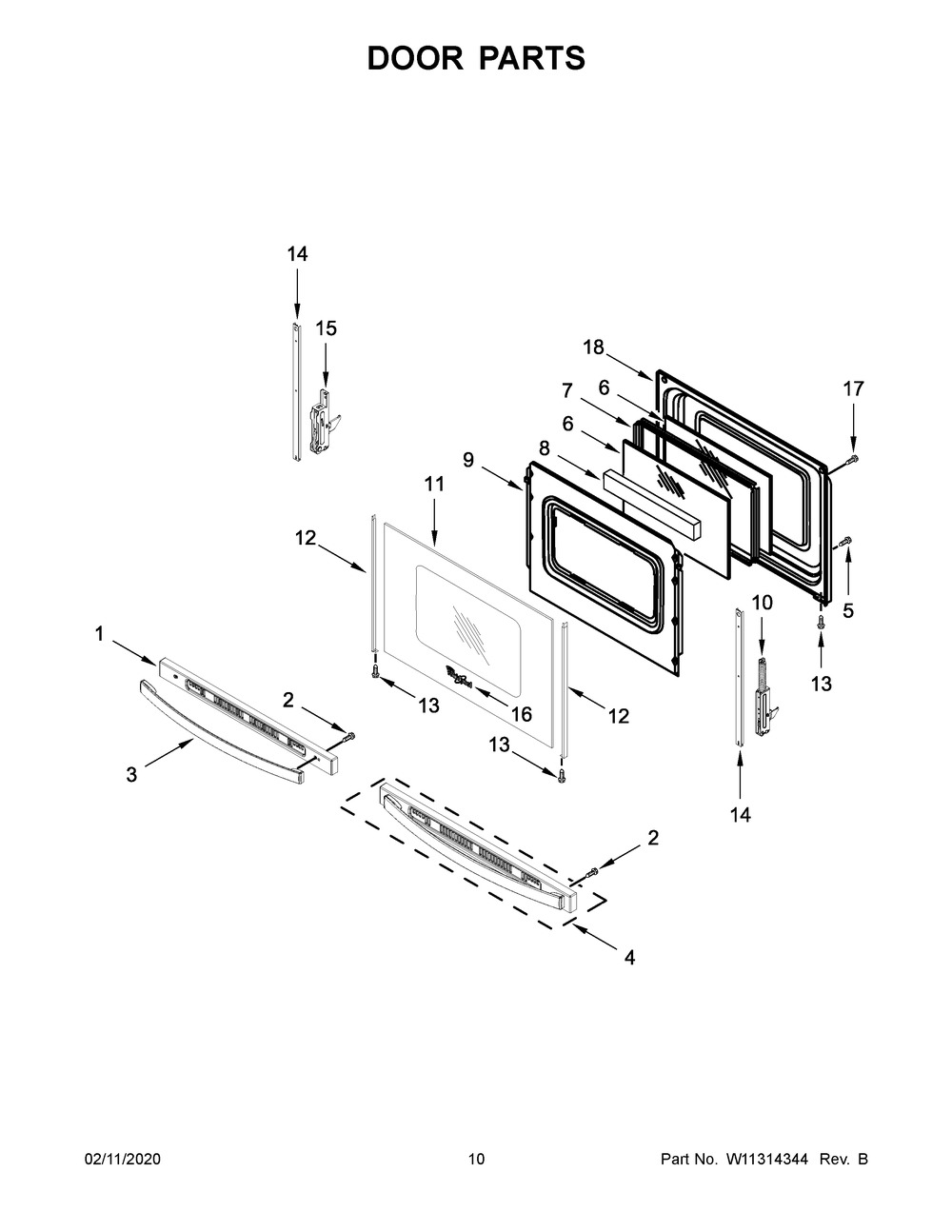 WHIRLPOOL, HNDLE-DOOR, W11449263