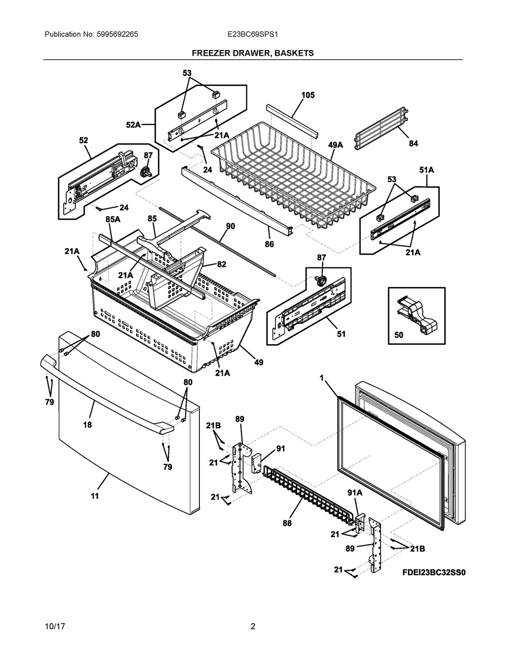 241987943 : 241987943 DSP DRAWER,STAINLESS
