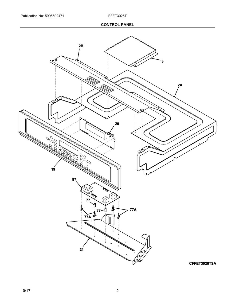 5304510856 : C++ 5304510856 CONTROL PANEL ASSEMBLY,ST