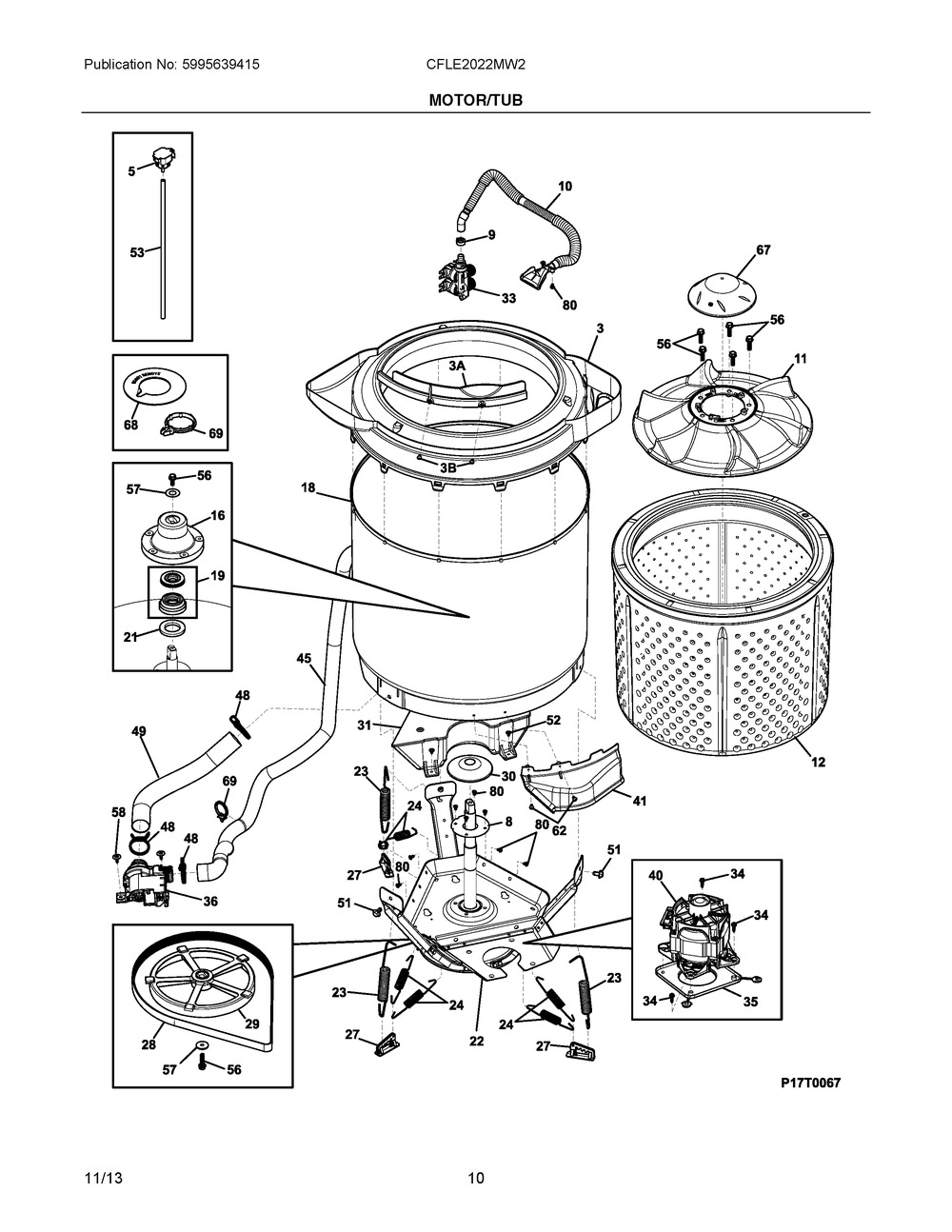 SPIN TUB ASSY,W/O LINT FILTER (137492801)