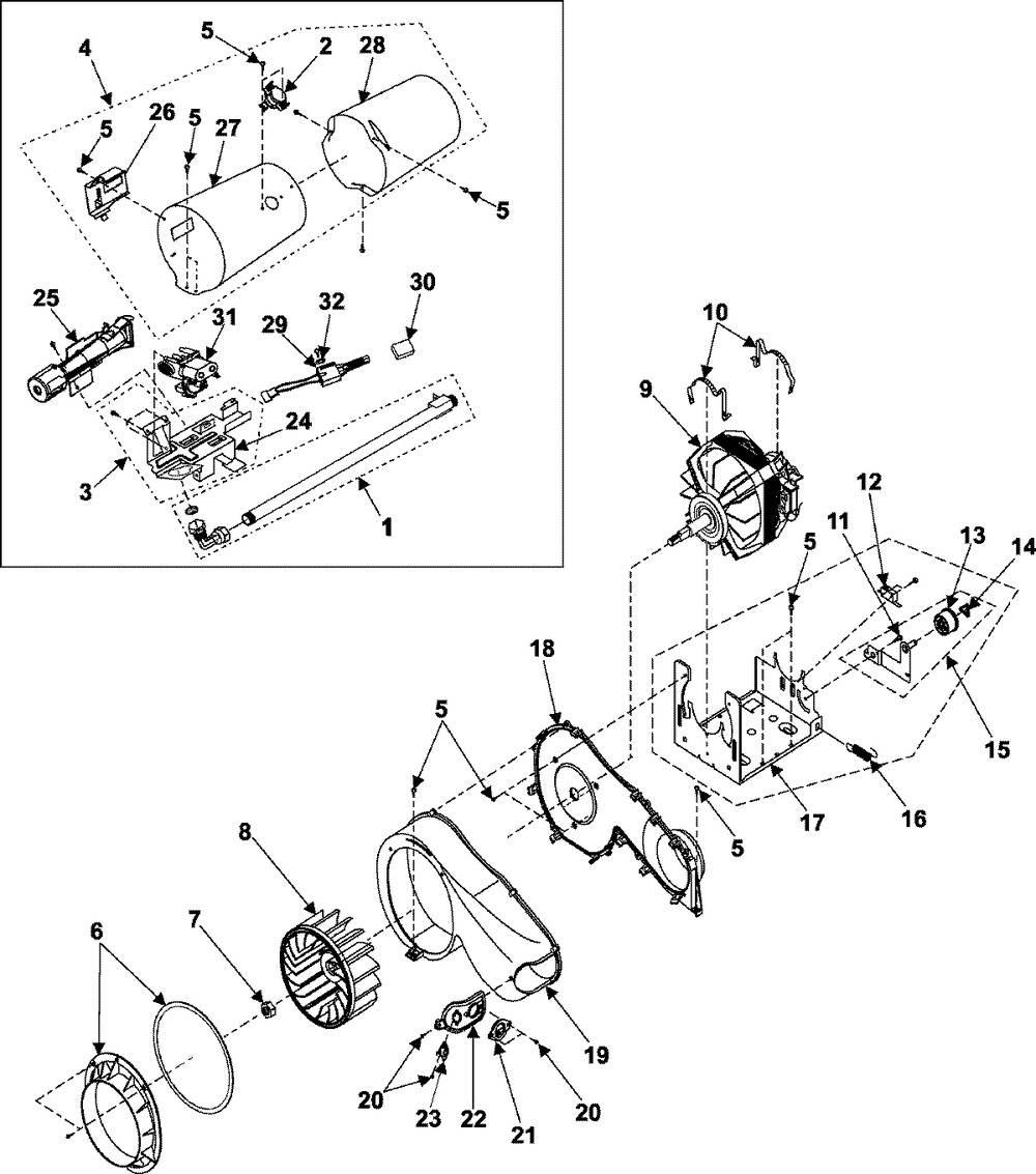 Whirlpool WP35001080 Dryer Drive Motor with Pulley