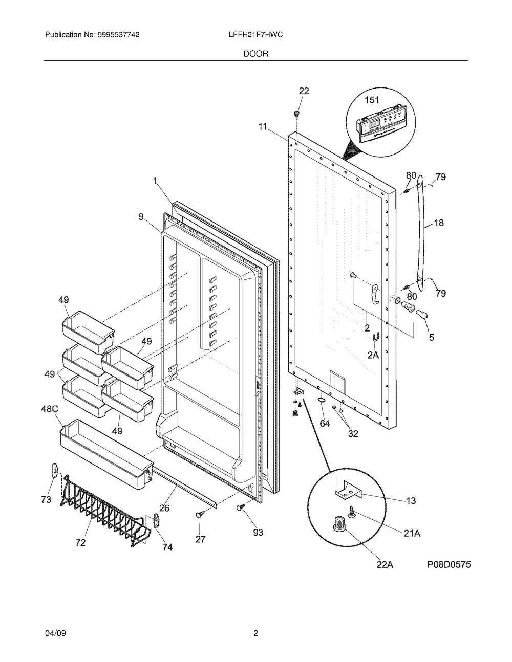 297245402 : C++ 297245402 PANEL-OUTER DOOR,WHITE