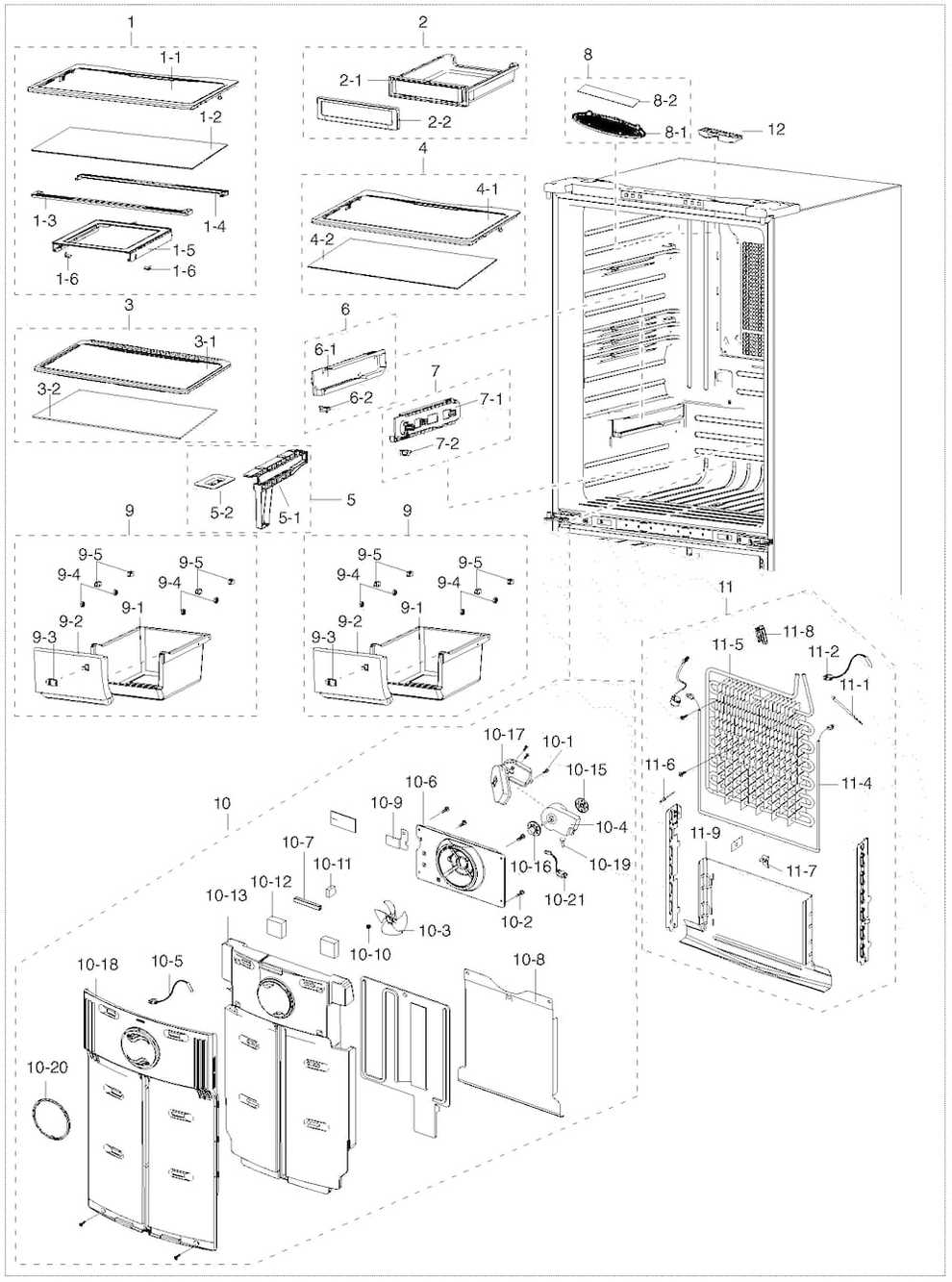 DA97-11597C : DA97-11597C CASE ASSY,VEG REF NW2 PJT