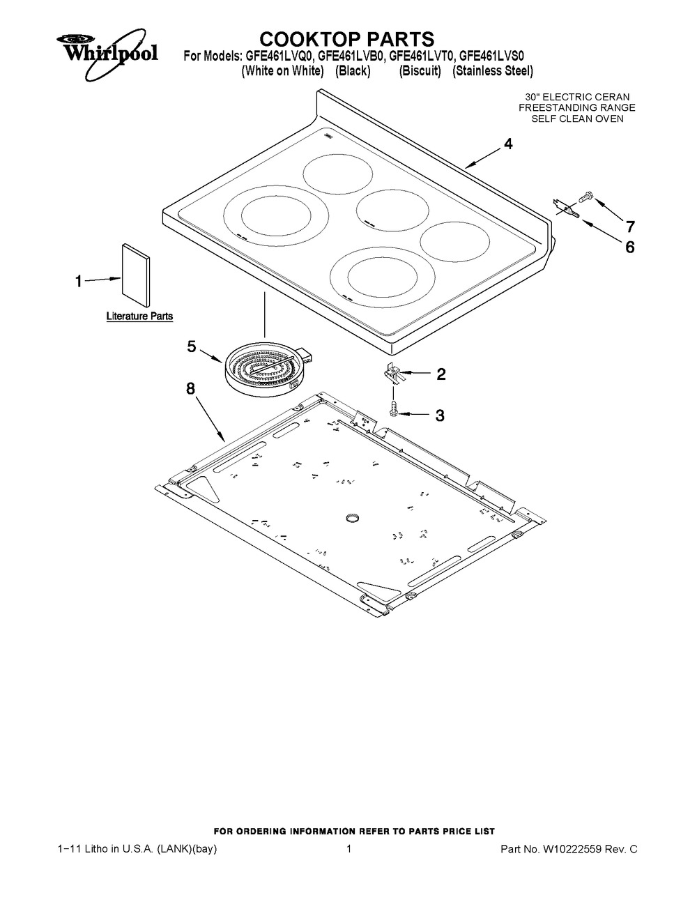 W10238009 : W10238009 COOKTOP
