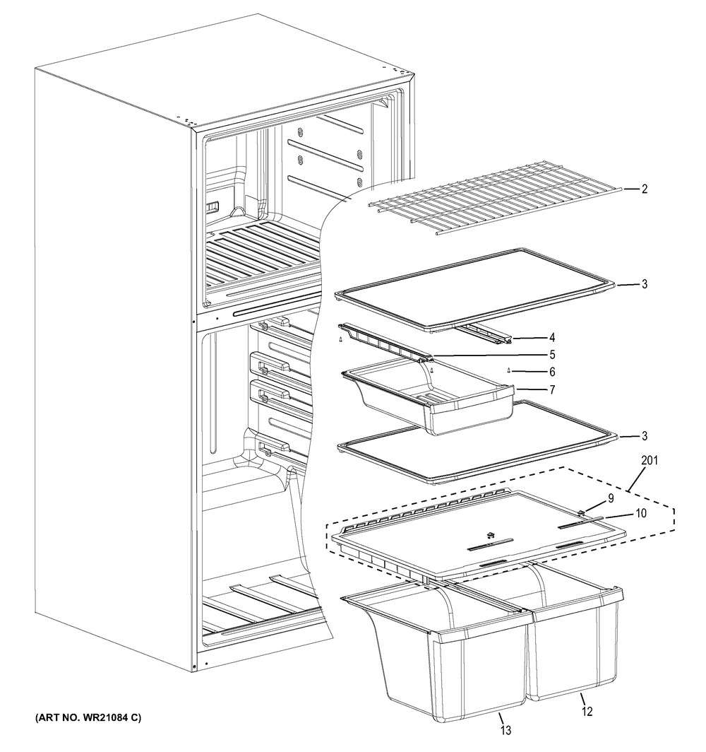 GE, FF SHELF ASM, WG03L06662