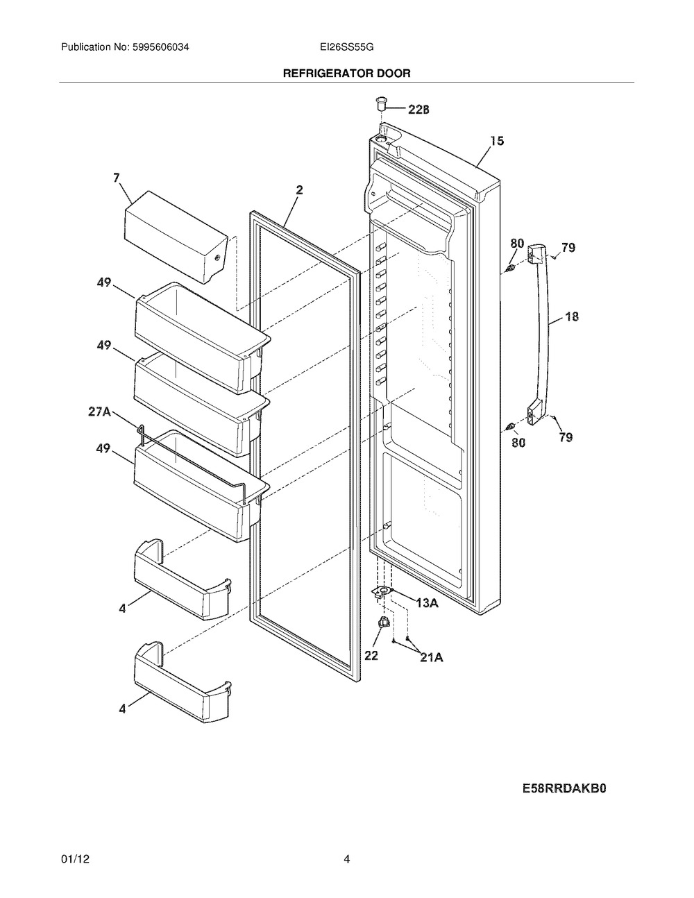 BEARING,HINGE,BLACK, (241760501)