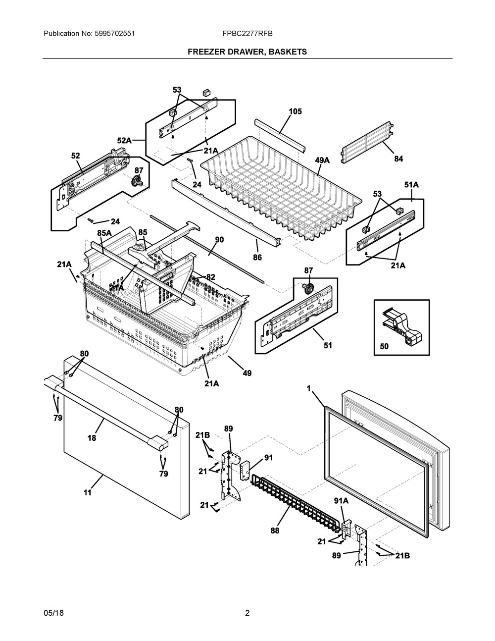 DRAWER,STAINLESS,FREEZER (241987945)