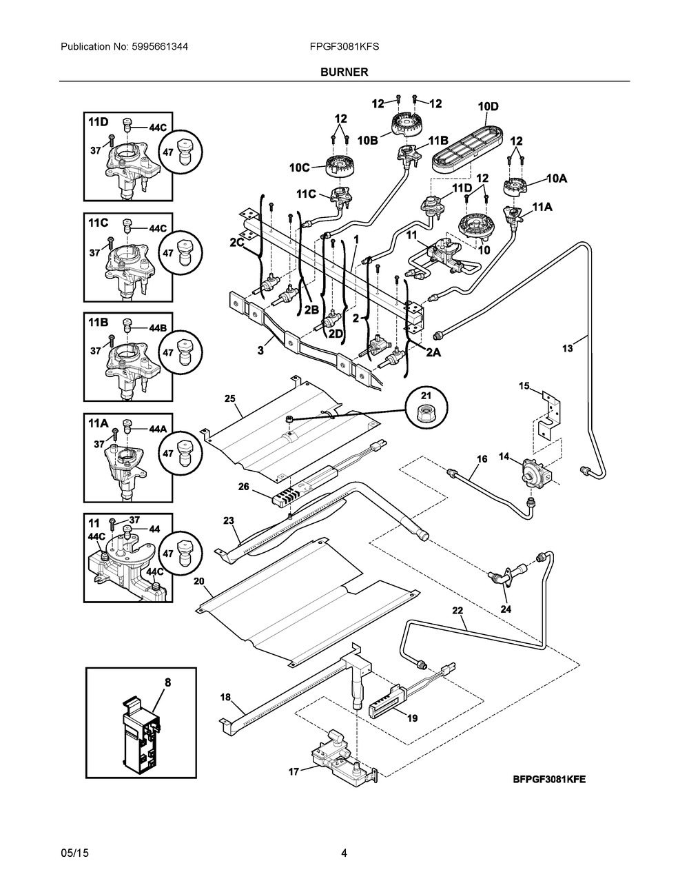 316572102 : 316572102 IGNITOR/ORIFICE ASSY.,TOP BUR