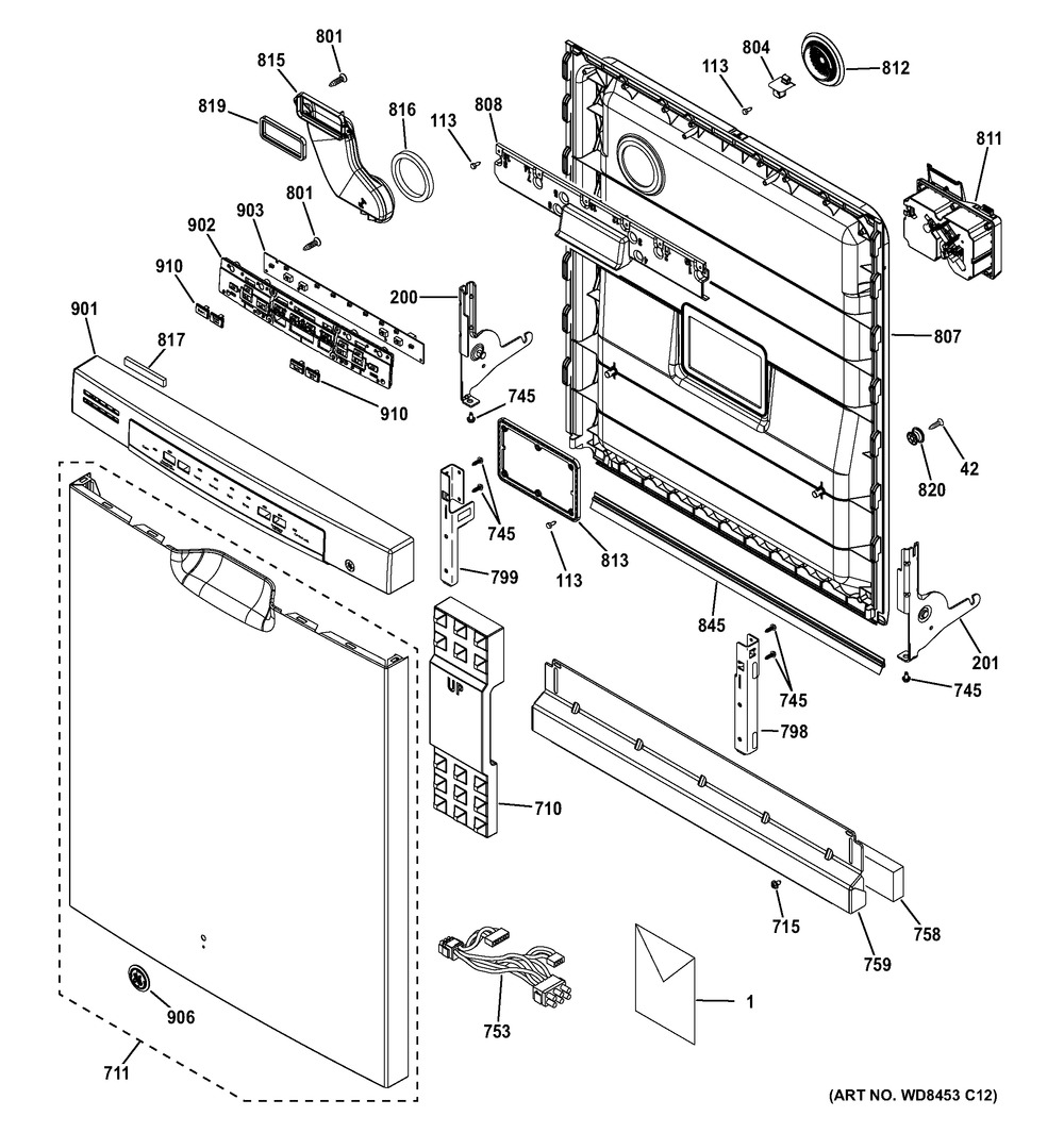 GE, DOOR OUTER BK, WG04L03124