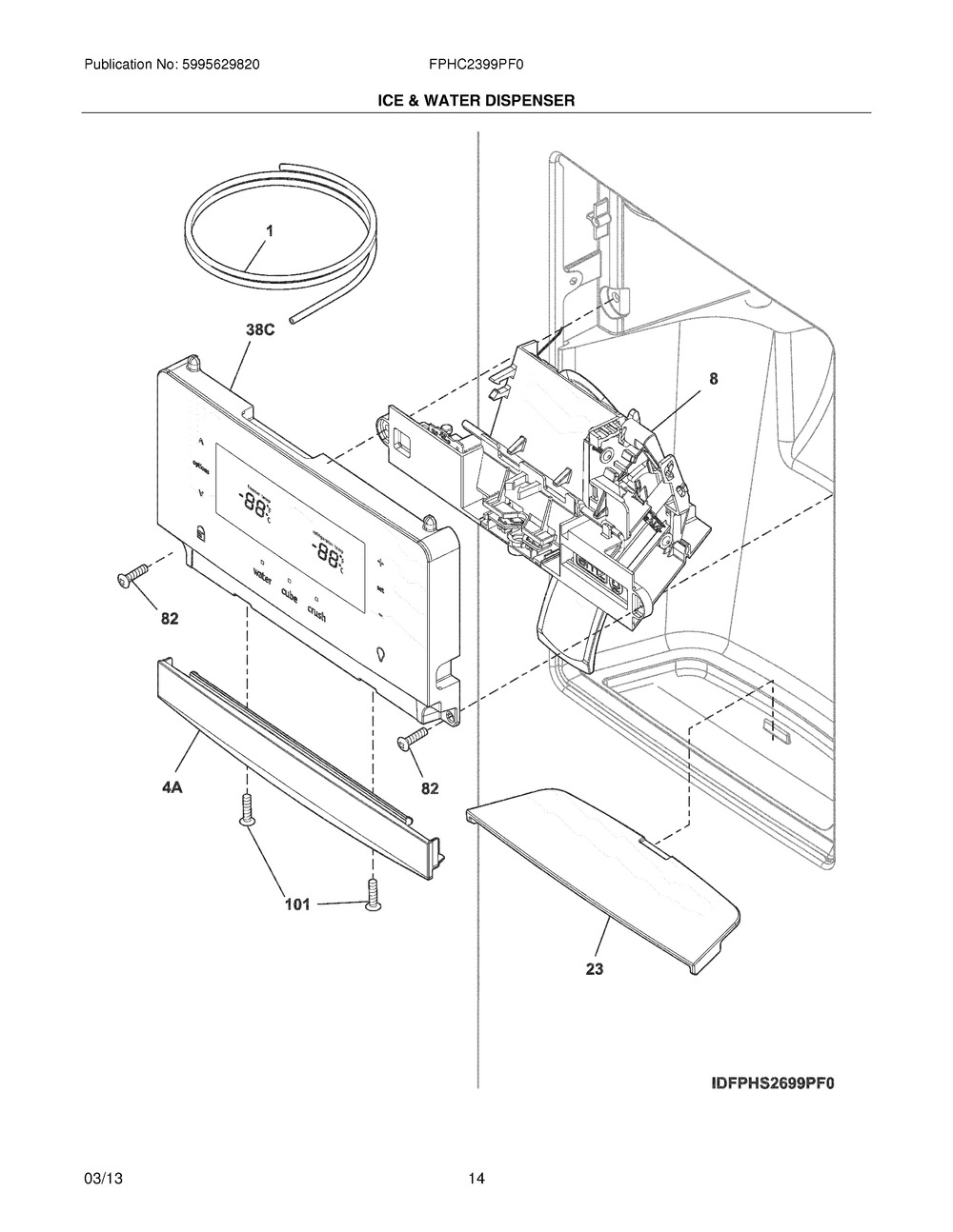 ELECTROLUX/FRIGIDAIRE, USER INTERFACE,ASSEMBLY,GREY, 242058222