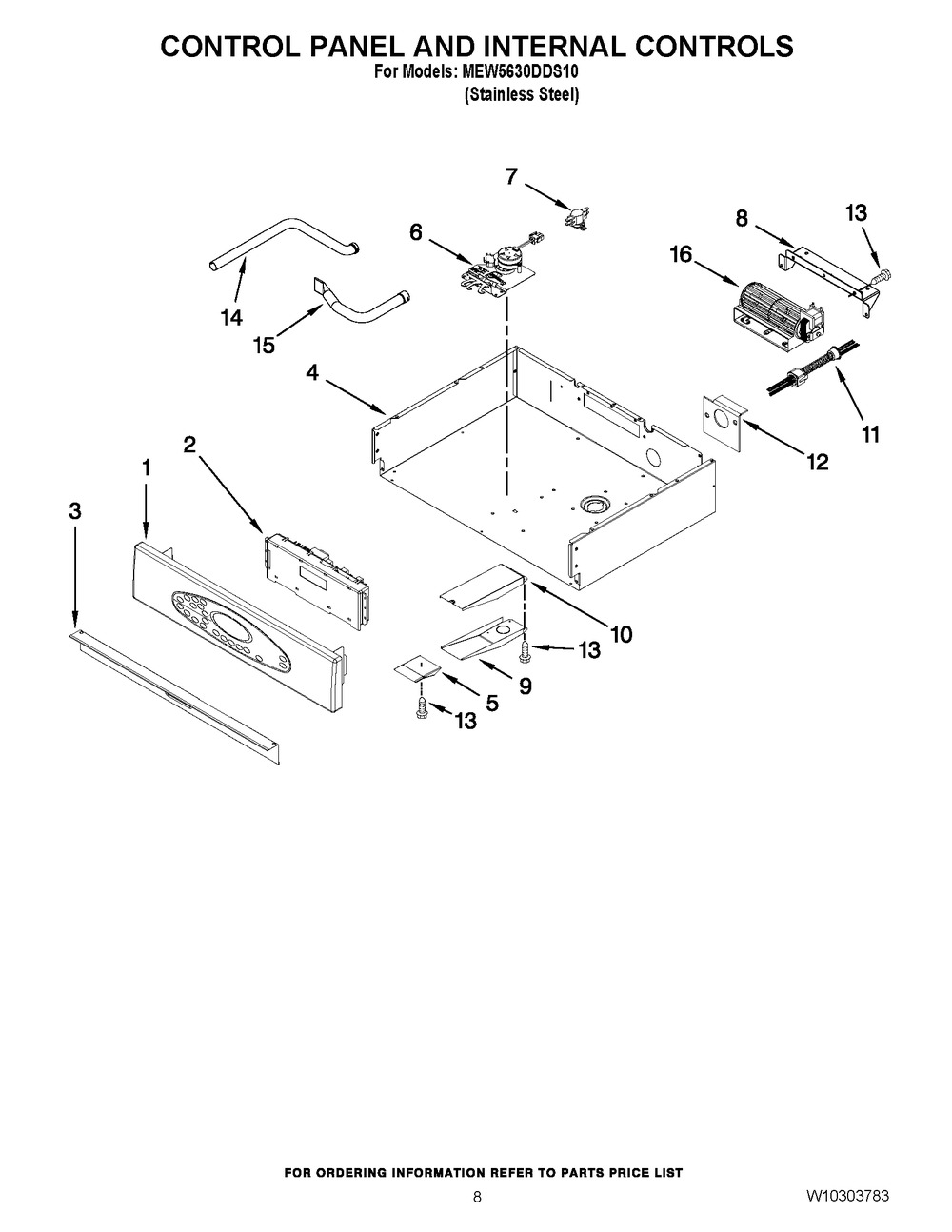 WHIRLPOOL, ASSY, CONTROL PANEL MEW6, 5765M480-60