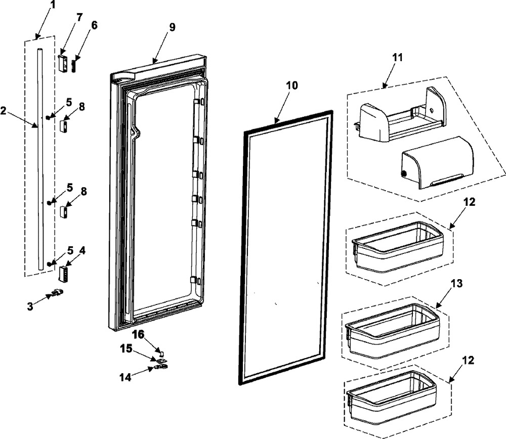 SAMSUNG DAIRY DOOR ASSY (DA97-03100A)