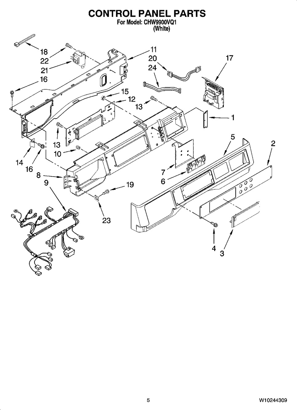 WHIRLPOOL WASHER ELECTRONIC CONTROL (W10329454)