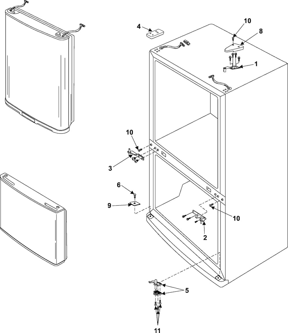 MID-HINGE ASSY, W2-05 T4 (DA97-02783A)